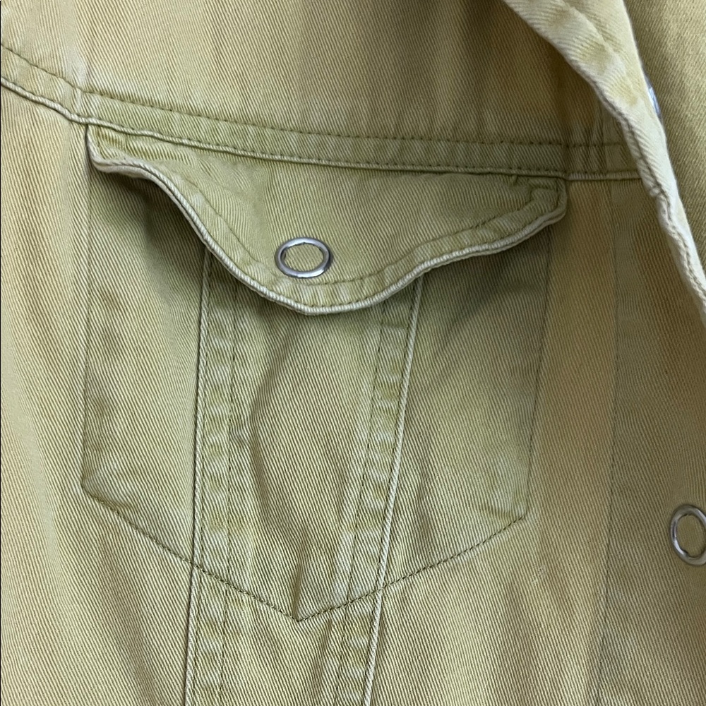 Chico's Mustard Yellow Women's Denim Western Snap Shirt L - Picture 3 of 6